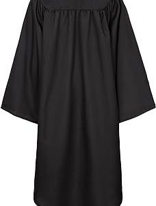 Black graduation gown back